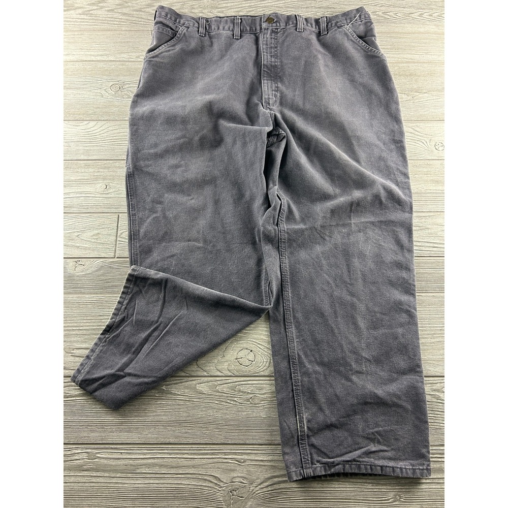 Carhartt Carpenter Pants Mens 44X30 Gray Canvas Dungaree Fit Cotton B11-PTB